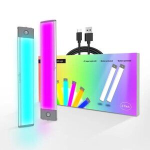 2 Pack Rechargeable Motion Sensor RGB Lights